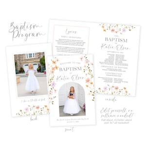 LDS Baptism Program Girl Girl Baptism Program LDS Girl Baptism Program Template