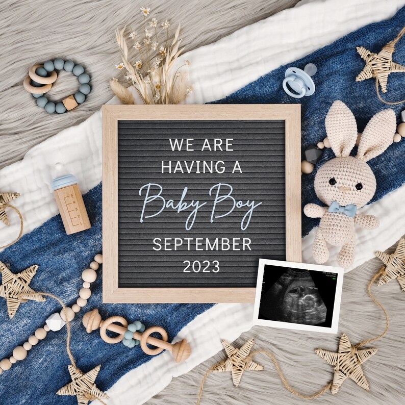 Boy Gender Reveal: Social Media Pregnancy Announcement (Digital Download) image 4