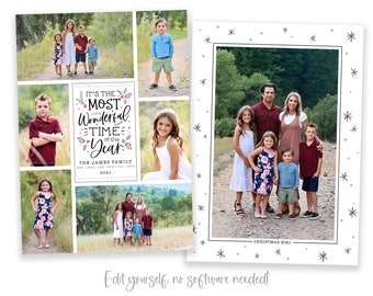 Editable Photo Christmas Card Template | Holiday Card (Digital)