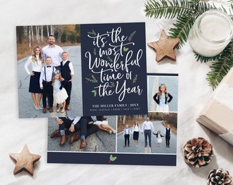 Photo Christmas Card Template: 5x7 Holiday Card (Photoshop)