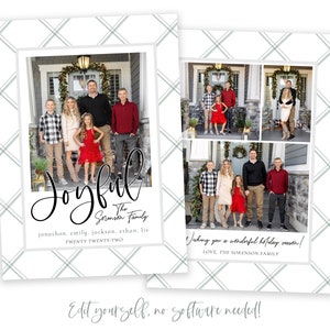 Christmas Card Template Christmas Cards Template Plaid Holiday Card Template Christmas Card Plaid Corjl image 1