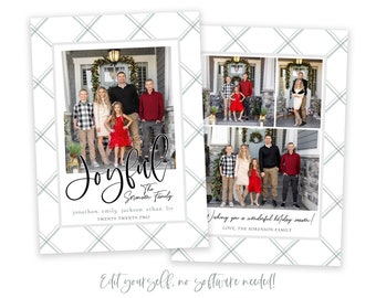 Christmas Card Template | Christmas Cards Template | Plaid Holiday Card Template | Christmas Card | Plaid | Corjl