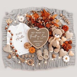 Anuncio de embarazo de otoño: Revelación de bebé de género neutro (digital) imagen 6