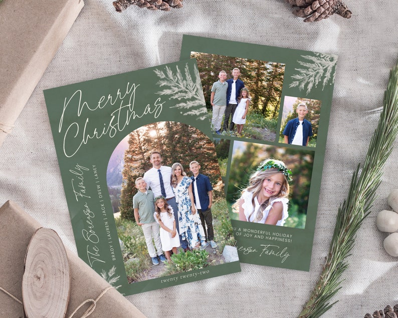 Christmas Card Template Merry Christmas Cards Template Arch Holiday Card Template Arch Christmas Card Corjl image 2