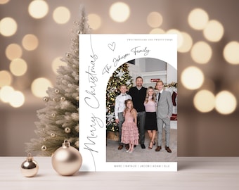 Minimalist Arch Christmas Card Template: Editable Holiday Photo Card (Digital)