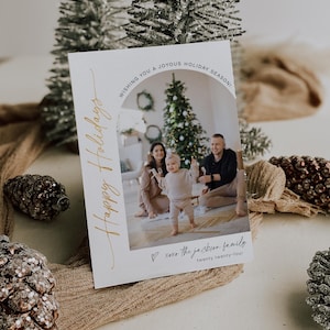 Modelo de cartão de Natal, cartão de Natal personalizado, cartão de Natal para família para impressão, cartão de foto de Natal personalizado
