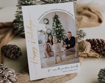Personalized Family Photo Christmas Card Template (Digital Download)