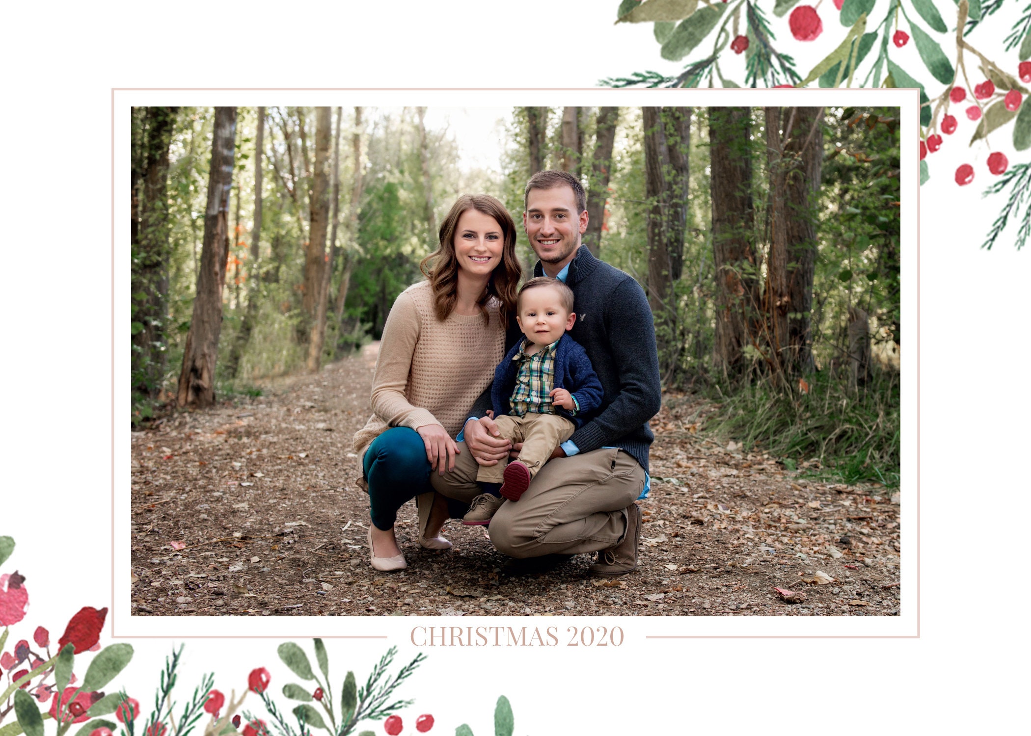 Christmas Card Template Most Wonderful Time of the Year Photo