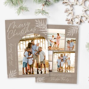 Modello di biglietto di Natale / Modello di biglietto di Buon Natale / Modello di biglietto di auguri naturale / Biglietto di Natale con arco / Corjl