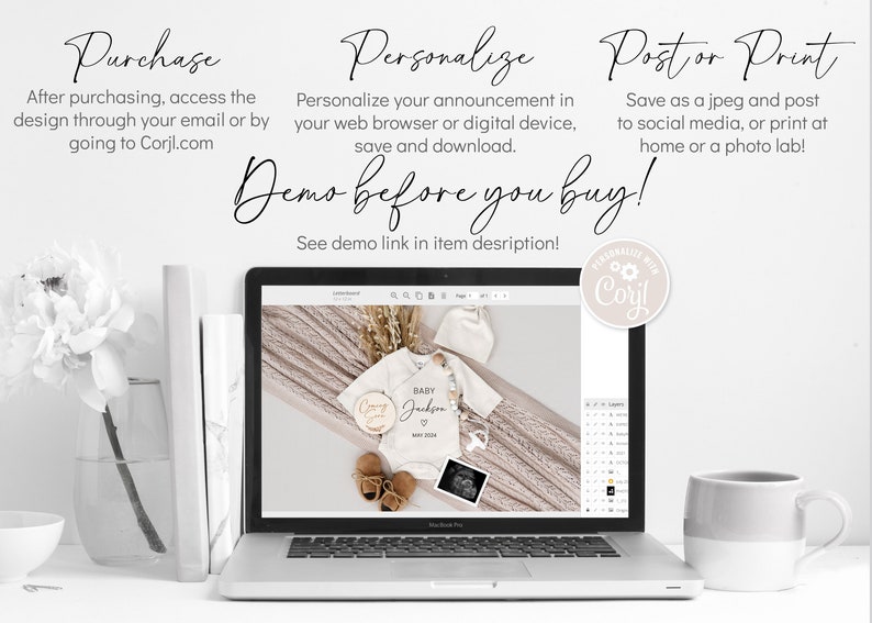 Customizable Pregnancy Announcement: Gender Neutral Baby Reveal (Digital Download) image 7