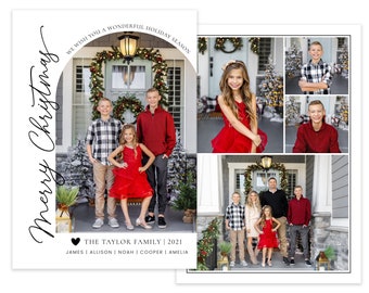 Minimalist Arch Christmas Photo Card Template (Photoshop)