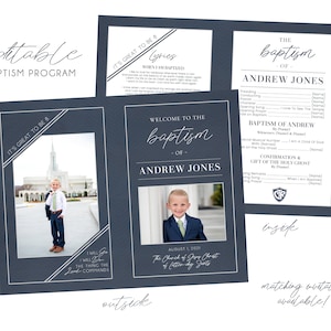 LDS Baptism Program | Baptism Program LDS Boy | Baptism Programs | Baptism Program Template | LDS Baptism | Boy Baptism Program | Corjl