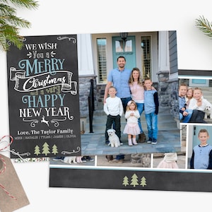 Modèle de carte de Noël - Joyeux Noël et bonne année - Modèle photo de Noël - Modèle photographe - Conception numérique