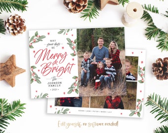 Christmas Card Template | Christmas Cards Template | Year in Review | Holiday Card Template | Editable Christmas Card | Digital | Corjl