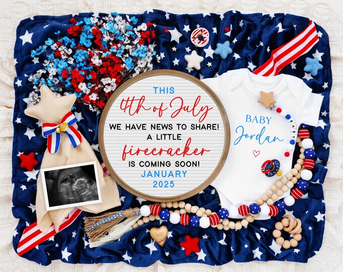 4th of July Pregnancy Announcement Digital July 4th Baby Announcement 4th of July Pregnancy Announcement Independence Day Baby Firecracker