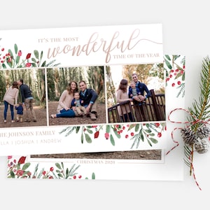 Kerstkaartsjabloon - mooiste tijd van het jaar - fotokerstsjabloon voor Photoshop - fotograafsjabloon - digitaal ontwerp