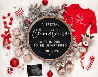 Christmas Baby Announcement: Social Media Pregnancy Reveal (Digital Download)