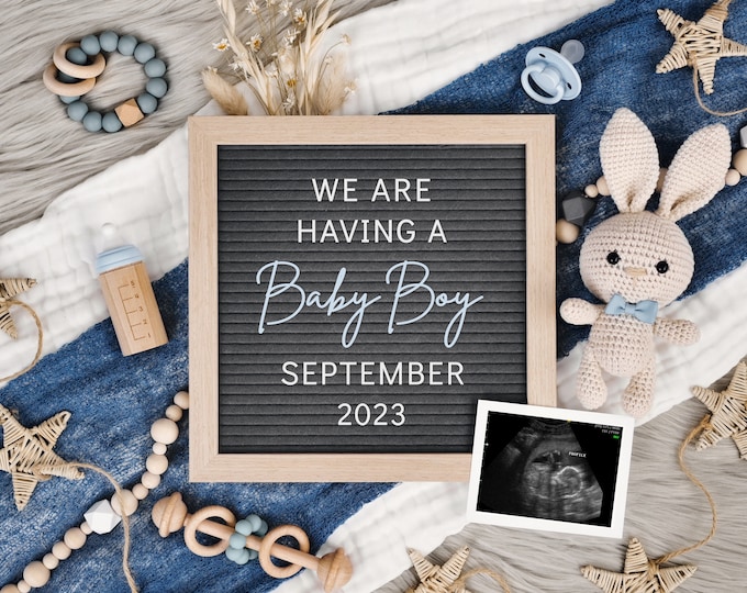 Digital Pregnancy Announcement: Boy Gender Reveal | Boy Baby Announcement | Digital Download | Instant Download