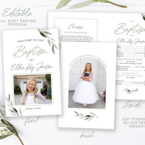 LDS Baptism Program Girl Baptism Program LDS Baptism LDS Girls Baptism Program