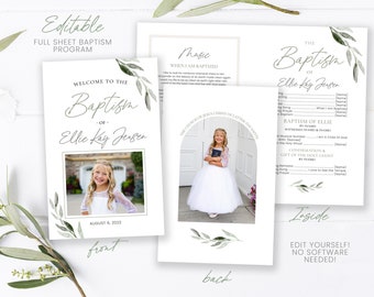 LDS Baptism Program Girl Baptism Program LDS Baptism LDS Girls Baptism Program