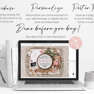 Baby Girl Pregnancy Announcement: Editable Social Media Template (Digital Download) image 8