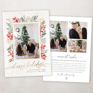 Christmas Card Template - Editable Holiday Photo Card - Printable Digital Download - Boho image 5