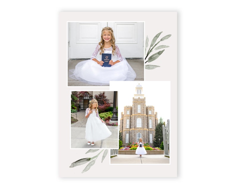 Customizable LDS Baptism Invitation for Girls Olive Leaf Design Corjl Template for Baptism Announcements image 6