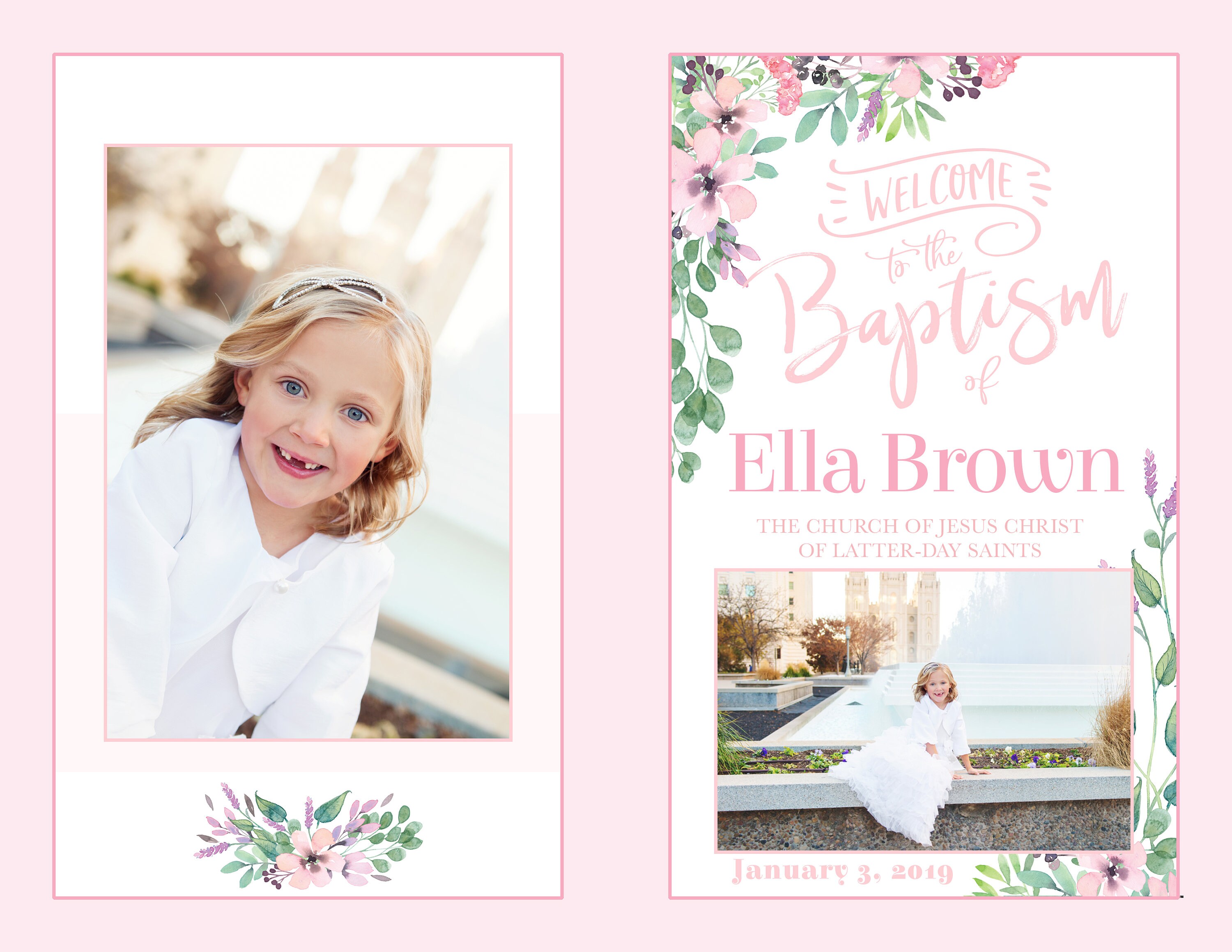 Tableau Fawn and Roses PDF DIGITAL - File to print - GIRL tableau for  parties, baptisms, communions, confirmations, ceremonies