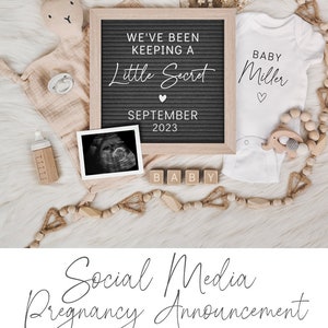 Digital Pregnancy Announcement Baby Announcement We've Been Keeping a Secret Baby Reveal Digital Download Instant Download image 6