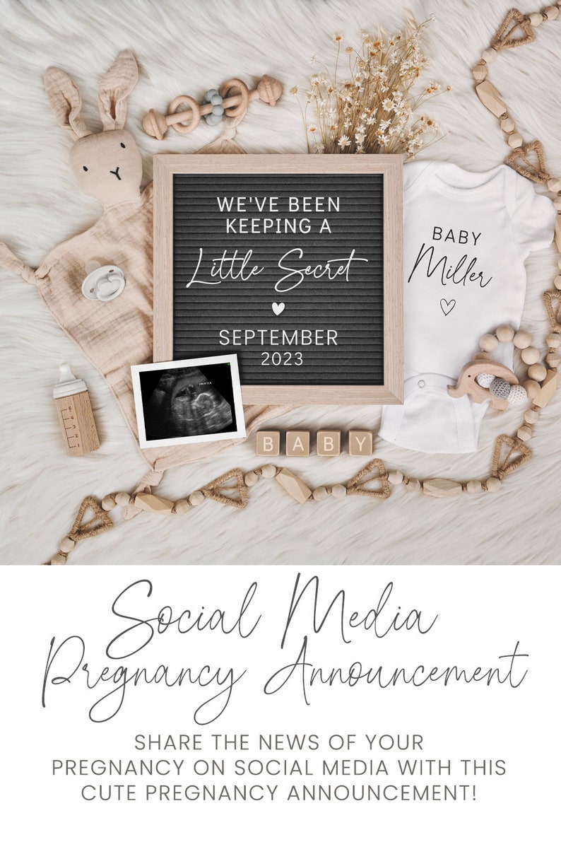 Digital Pregnancy Announcement Baby Announcement We've Been Keeping a Secret Baby Reveal Digital Download Instant Download image 6