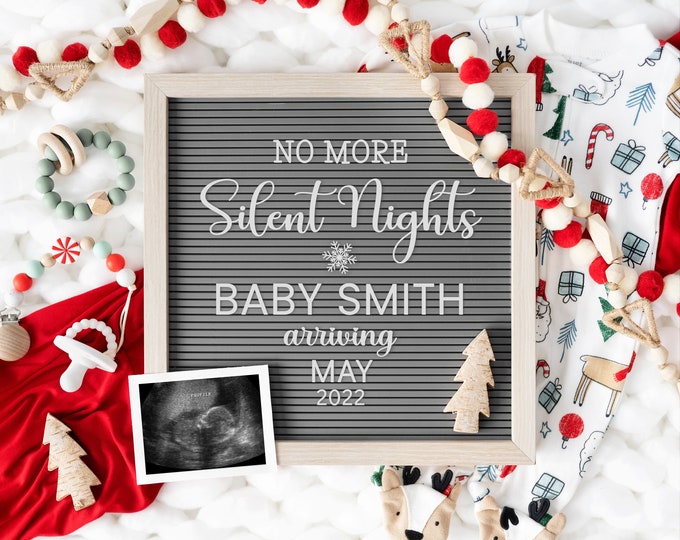 Christmas Pregnancy Announcement for Social Media | Digital Baby Announcement | Holiday Pregnancy Announcement | Gender Reveal  | Corjl