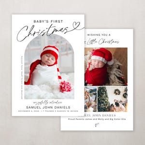 Elegant Christmas Birth Announcement Template (Digital Download) image 4