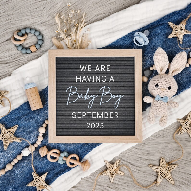 Boy Gender Reveal: Social Media Pregnancy Announcement (Digital Download) image 5