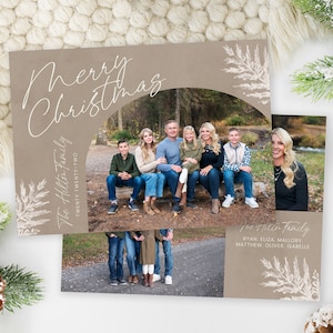Christmas Card Template | Merry Christmas Cards Template | Arch Holiday Card Template | Horizontal Arch Christmas Card | Corjl