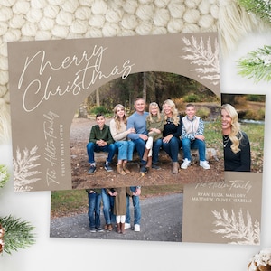 Sjabloon voor kerstkaarten | Sjabloon voor vrolijke kerstkaarten | Sjabloon voor boogvakantiekaarten | Horizontale boog kerstkaart | Corjl