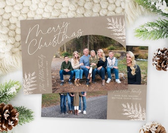 Arch Christmas Card Template: Family Photo Holiday Card (Corjl)