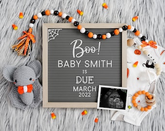 Halloween Pregnancy Announcement: Social Media Gender Reveal (Digital)