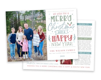 Christmas Card Template | Christmas Cards Template 5x7 | Year In Review | Editable Christmas Card | Holiday Card Templates | Photoshop