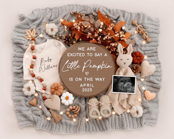 Fall Pregnancy Announcement: Gender Neutral Baby Reveal (Digital)