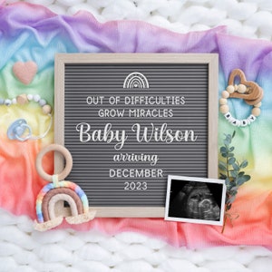 Rainbow Baby Announcement | Pregnancy Announcement Rainbow | Digital Pregnancy Announcement | Rainbow Baby| Corjl