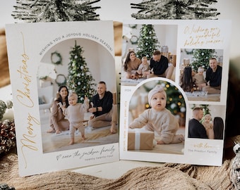Modern Photo Christmas Card Template: Minimalist Holiday Card (Digital Download)