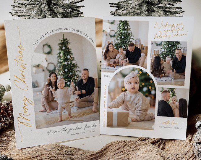 Christmas Card Template Christmas Cards Holiday Card Template Custom Photo Modern Photo Card Holiday Template Minimalist 2024