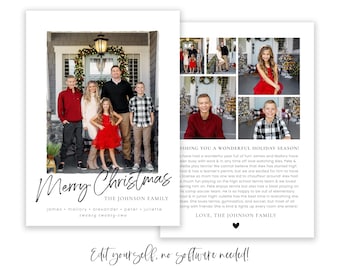 Minimalist Photo Christmas Card Template: DIY Holiday Card (Corjl)