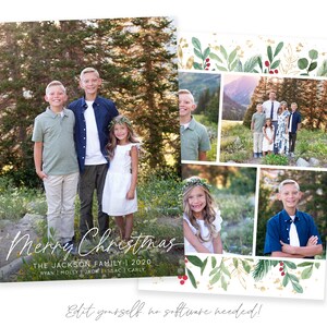 Merry Christmas Card Template | Christmas Cards Template 5x7  | Editable Christmas Card | Photo Card|  Holiday Card Templates | Corjl