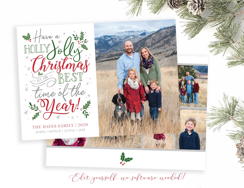 Photo Christmas Card Template: Editable 5x7 (Corjl) image 1