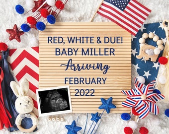 4th of July Pregnancy Announcement: Patriotic Gender Reveal (Digital)
