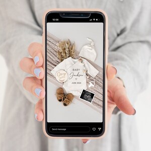 Customizable Pregnancy Announcement: Gender Neutral Baby Reveal (Digital Download) image 5