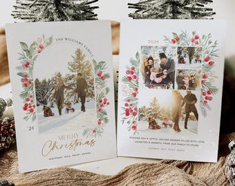 Arch Christmas Photo Card Template (Digital Download)