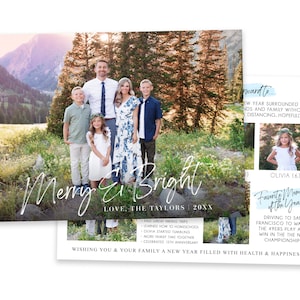 Plantilla para tarjeta navideña de resumen del año: foto familiar de 5x7 (Photoshop) imagen 1