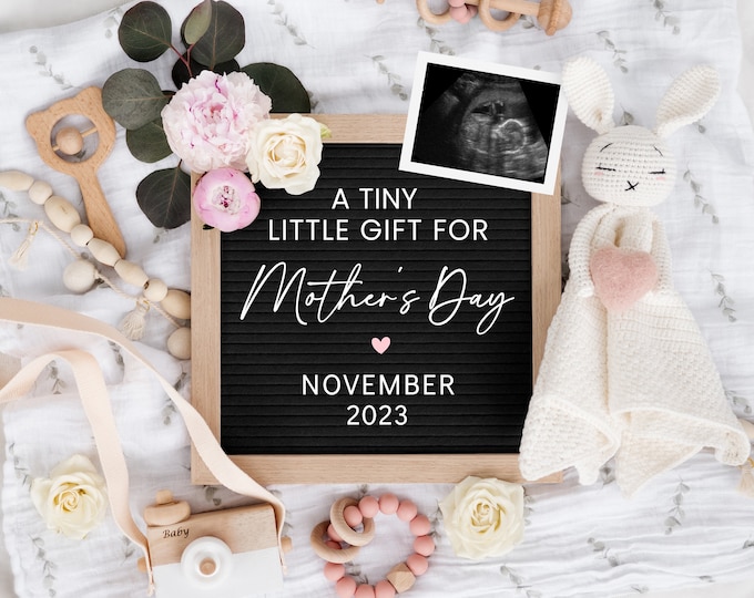 Mother's Day Pregnancy Announcement Digital, Editable Template for Social Media Instagram & Facebook, Mother's Day Baby Announcement